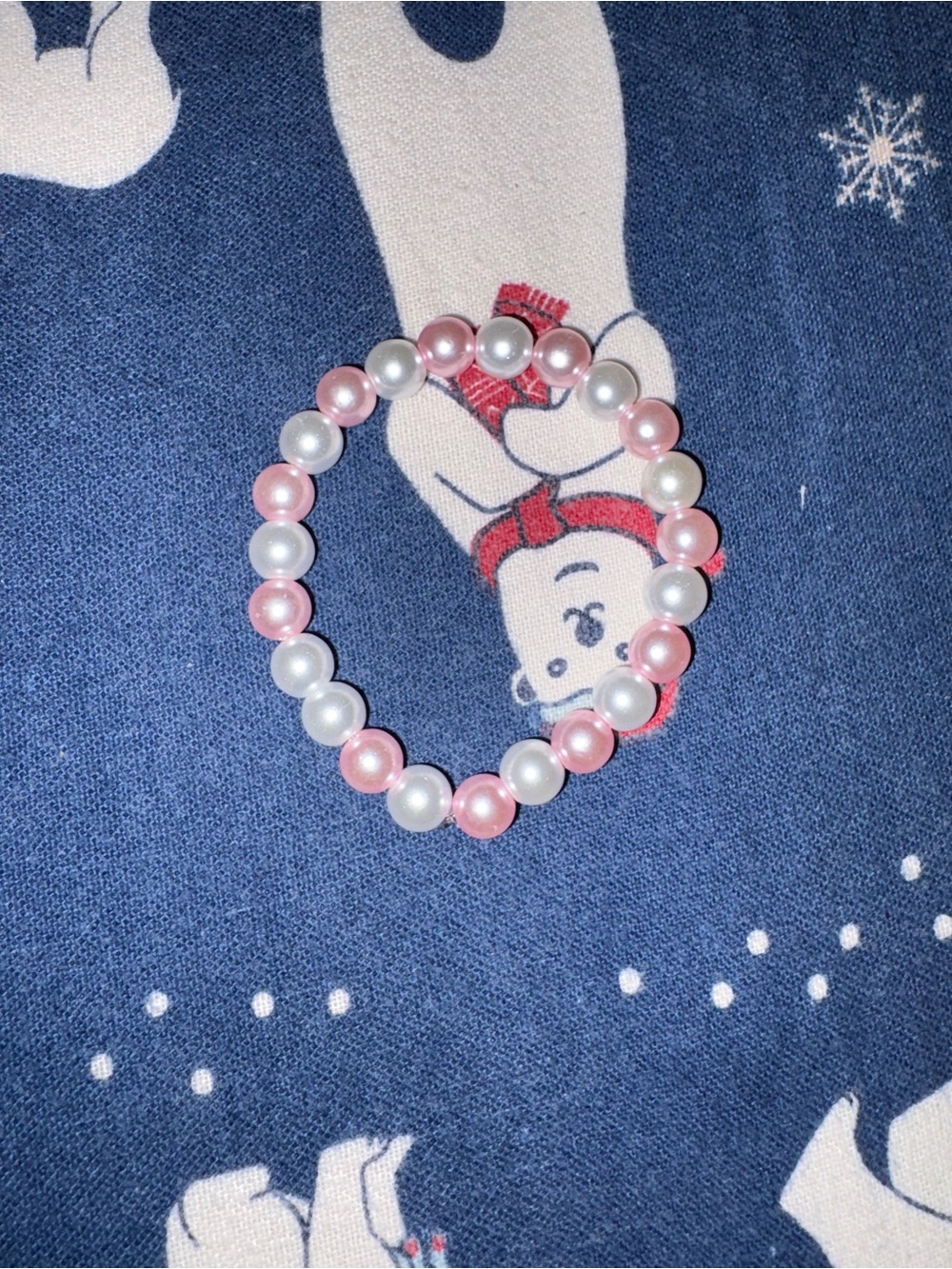 Pink and White Pearl Stretch Bracelet - Feminine Beaded Accent